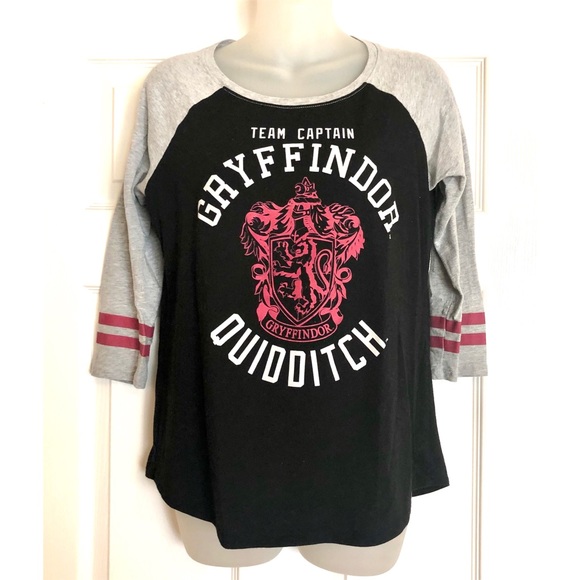 Harry Potter Gryffindor Quiddich Raglan Top - Picture 1 of 6